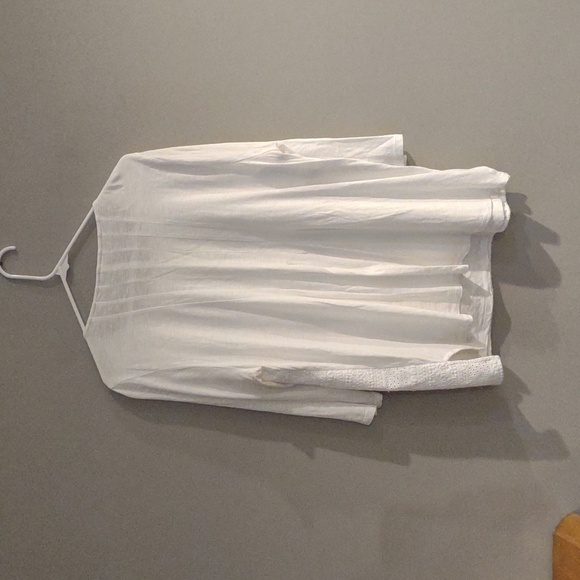 J.Jill women's large white 3/4 sleeve embroidered t-shirt - Picture 4 of 5